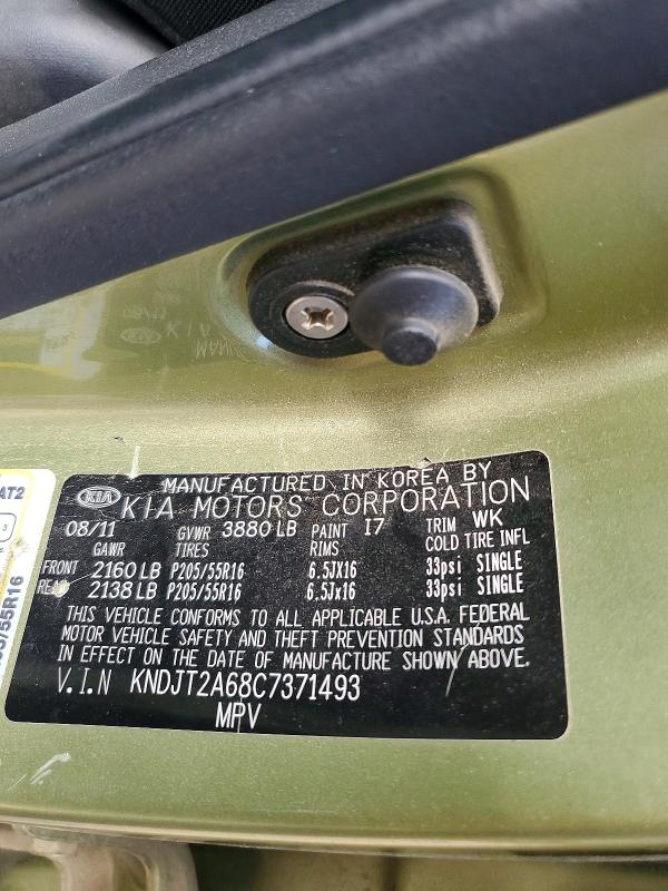 Aukcja sprzedaży 2012 Kia Soul, vin: KNDJT2A68C7371493, numer aukcji: 52395876