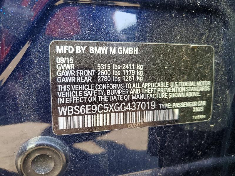 Продаж на аукціоні авто 2016 Bmw M6, vin: WBS6E9C5XGG437019, номер лоту: 54652176