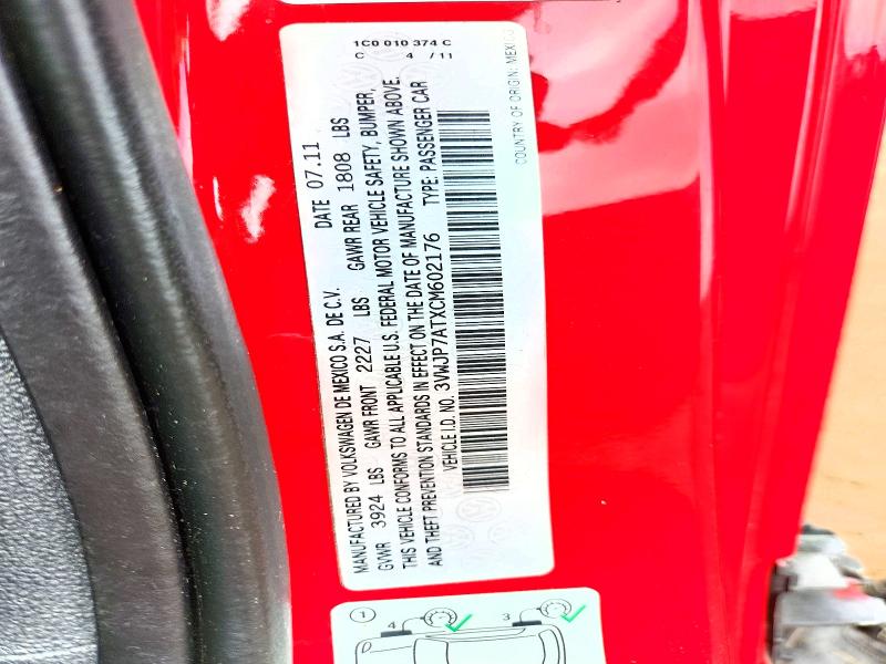 Aukcja sprzedaży 2012 Volkswagen Beetle, vin: 3VWJP7ATXCM602176, numer aukcji: 54097986