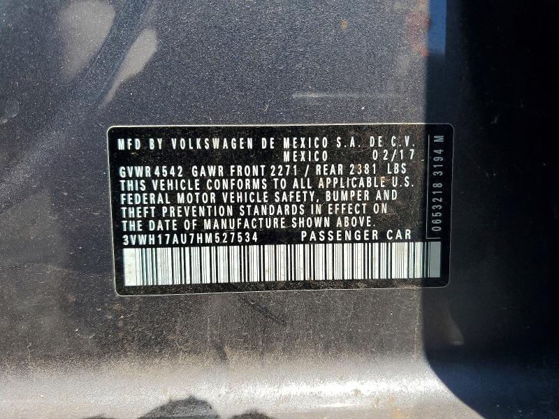 52302696 :رقم المزاد ، 3VWH17AU7HM527534 vin ، 2017 Volkswagen Golf Alltrack مزاد بيع