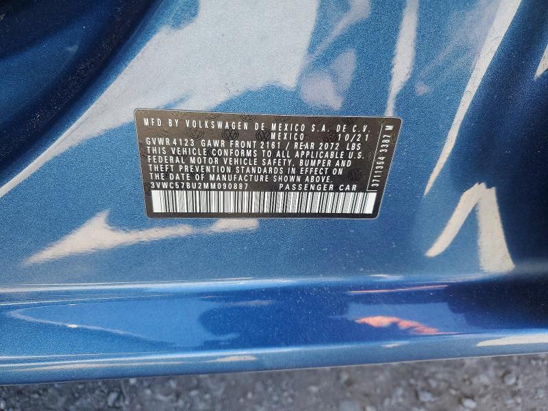 Продаж на аукціоні авто 2021 Volkswagen Jetta, vin: 3VWC57BU2MM090887, номер лоту: 54183626