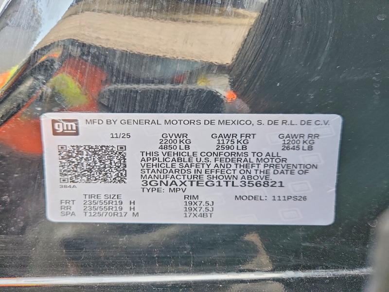 Продаж на аукціоні авто 2026 Chevrolet Equinox, vin: 3GNAXTEG1TL356821, номер лоту: 51389776
