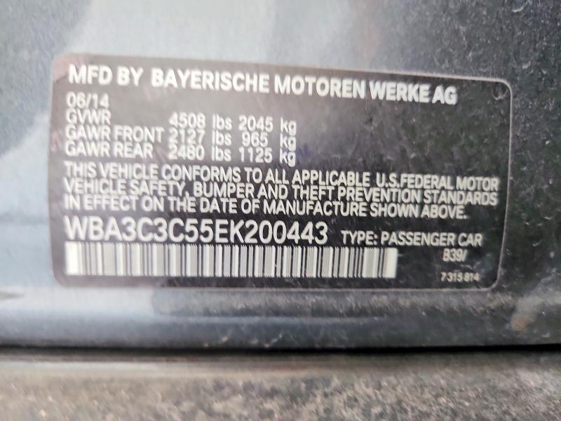 52897866 :رقم المزاد ، WBA3C3C55EK200443 vin ، 2014 Bmw 320 مزاد بيع