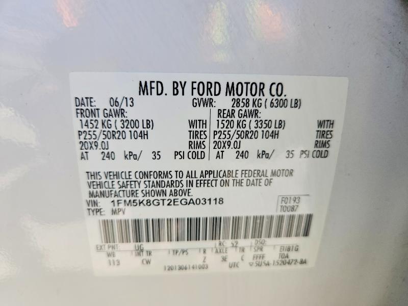Продажа на аукционе авто 2014 Ford Explorer, vin: 1FM5K8GT2EGA03118, номер лота: 53080896
