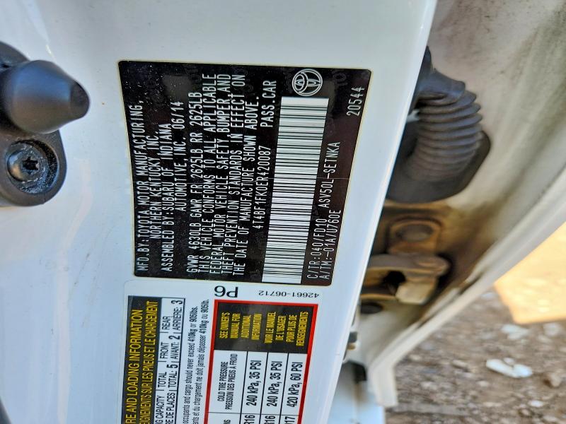 Продаж на аукціоні авто 2014 Toyota Camry, vin: 4T4BF1FK0ER420087, номер лоту: 55150986