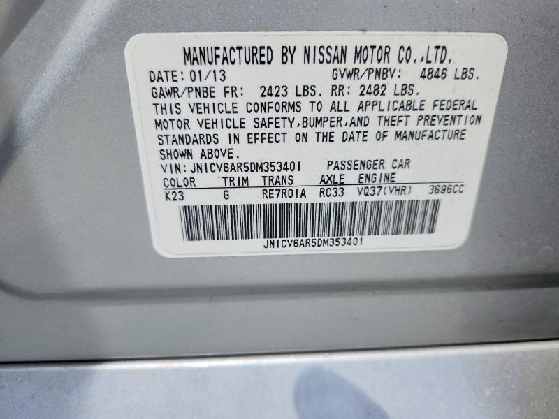 Aukcja sprzedaży 2013 Infiniti G37 Sedan, vin: JN1CV6AR5DM353401, numer aukcji: 53404166