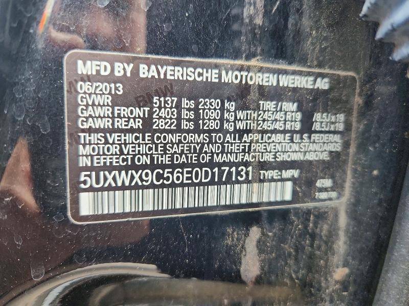 54686576 :رقم المزاد ، 5UXWX9C56E0D17131 vin ، 2014 Bmw X3 مزاد بيع