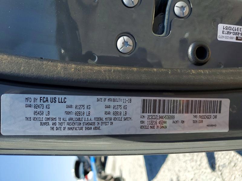 Продаж на аукціоні авто 2019 Dodge Challenger, vin: 2C3CDZL94KH536999, номер лоту: 54245986