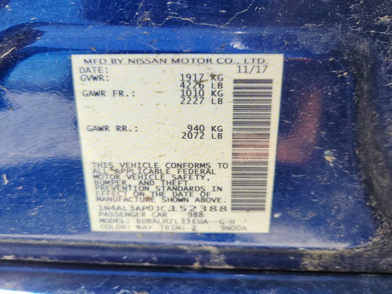 Продажа на аукционе авто 2018 Nissan Altima, vin: 1N4AL3AP0JC152388, номер лота: 53613406