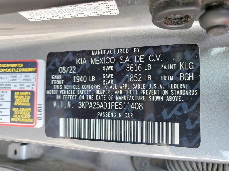 Aukcja sprzedaży 2023 Kia Rio, vin: 3KPA25AD1PE511408, numer aukcji: 53728516
