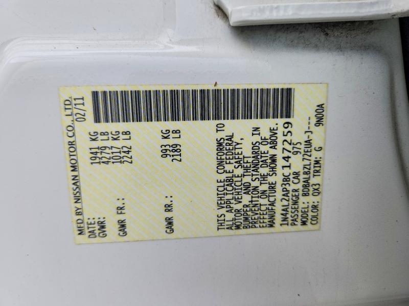 54895776 :رقم المزاد ، 1N4AL2AP3BC147259 vin ، 2011 Nissan Altima مزاد بيع