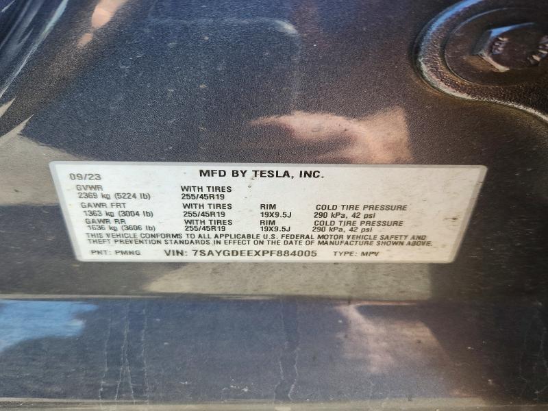 Продажа на аукционе авто 2023 Tesla Model Y, vin: 7SAYGDEEXPF884005, номер лота: 50561926