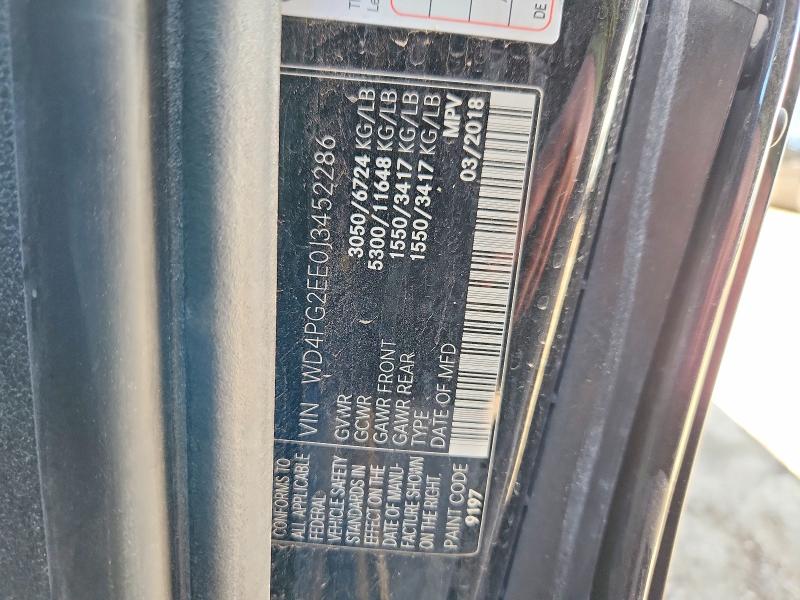Продаж на аукціоні авто 2018 Mercedes-benz Metris, vin: WD4PG2EE0J3452286, номер лоту: 53276916