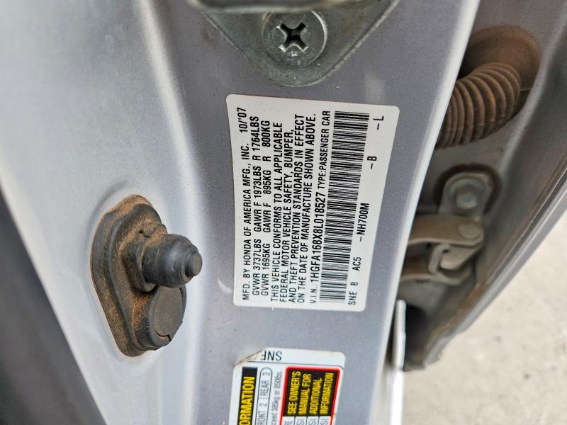Aukcja sprzedaży 2008 Honda Civic, vin: 1HGFA168X8L018527, numer aukcji: 55564776