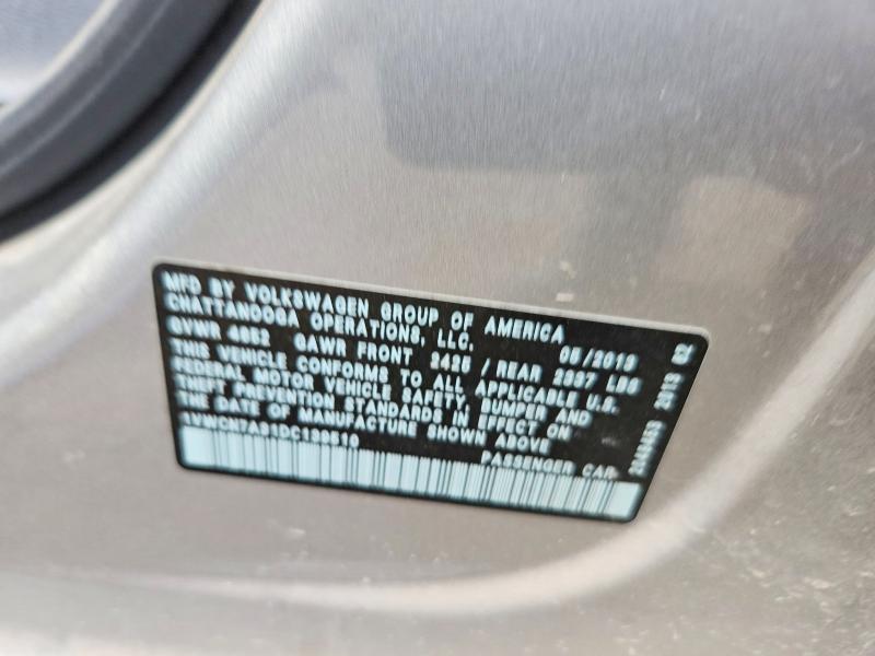 53481956 :رقم المزاد ، 1VWCN7A31DC139510 vin ، 2013 Volkswagen Passat مزاد بيع