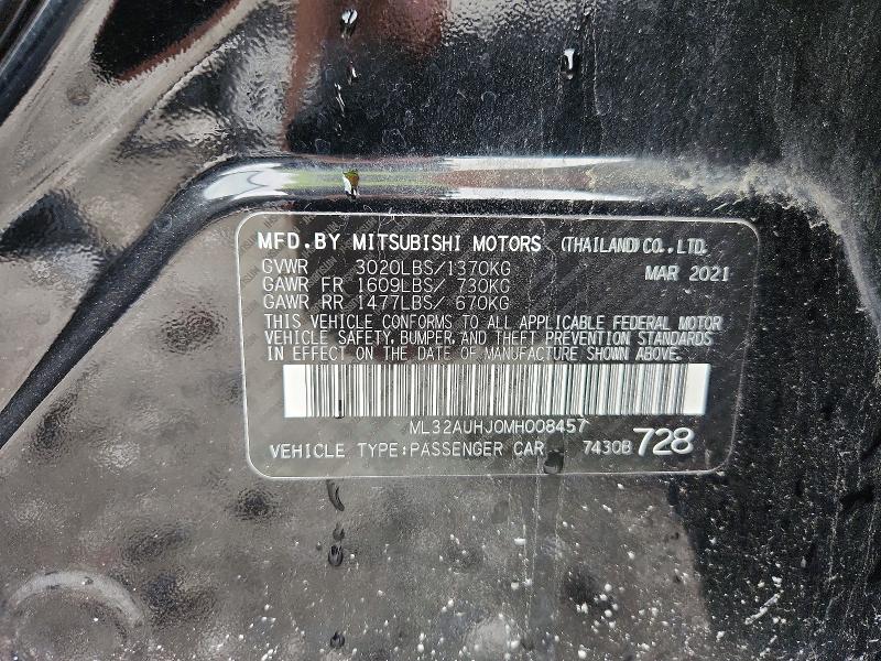Продаж на аукціоні авто 2021 Mitsubishi Mirage, vin: ML32AUHJ0MH008457, номер лоту: 52465196