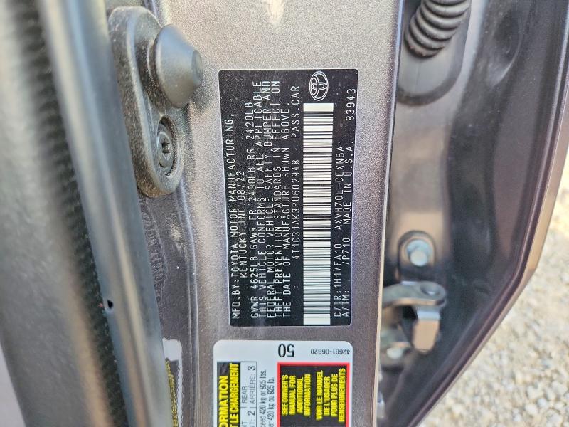 52772866 :رقم المزاد ، 4T1C31AK3PU602948 vin ، 2023 Toyota Camry مزاد بيع