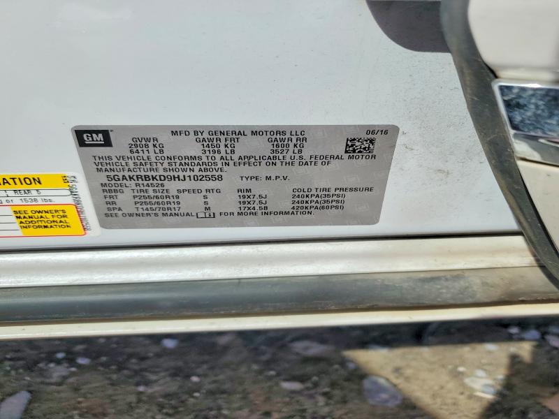 Aukcja sprzedaży 2017 Buick Enclave, vin: 5GAKRBKD9HJ102558, numer aukcji: 55328426