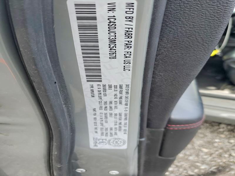 2021 Dodge Durango მანქანა იყიდება აუქციონზე, vin: 1C4SDJCT3MC547678, აუქციონის ნომერი: 53639186