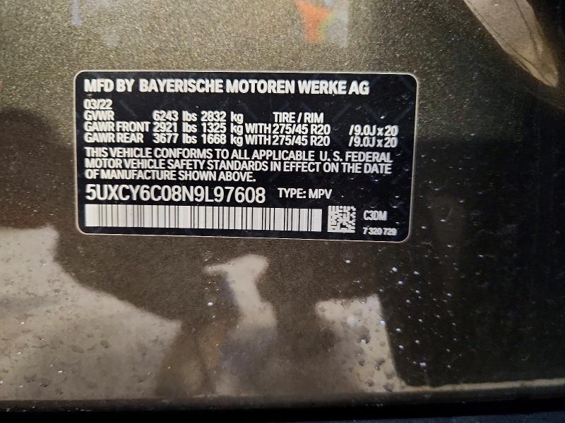 Продажа на аукционе авто 2022 Bmw X6, vin: 5UXCY6C08N9L97608, номер лота: 54310116