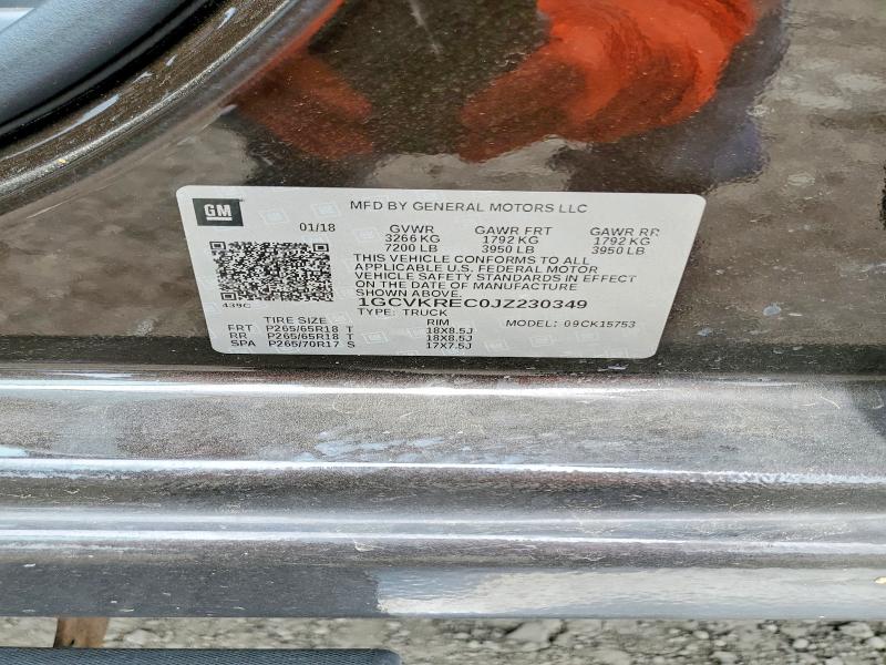 Продажа на аукционе авто 2018 Chevrolet Silverado, vin: 1GCVKREC0JZ230349, номер лота: 53309606