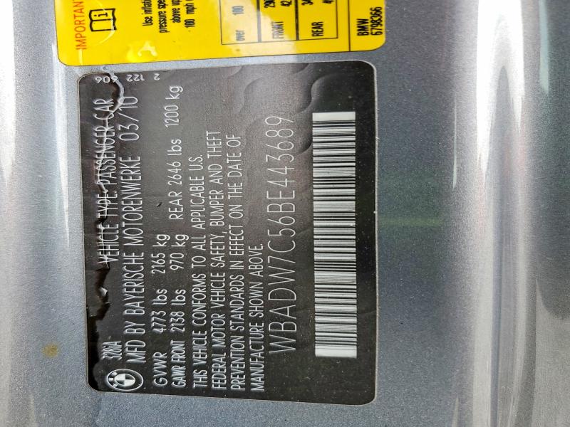 53916226 :رقم المزاد ، WBADW7C56BE443689 vin ، 2011 Bmw 328 مزاد بيع