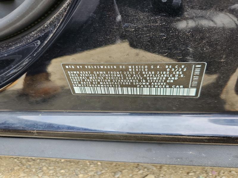 Aukcja sprzedaży 2022 Volkswagen Jetta, vin: 3VW2T7BUXNM009122, numer aukcji: 53841636