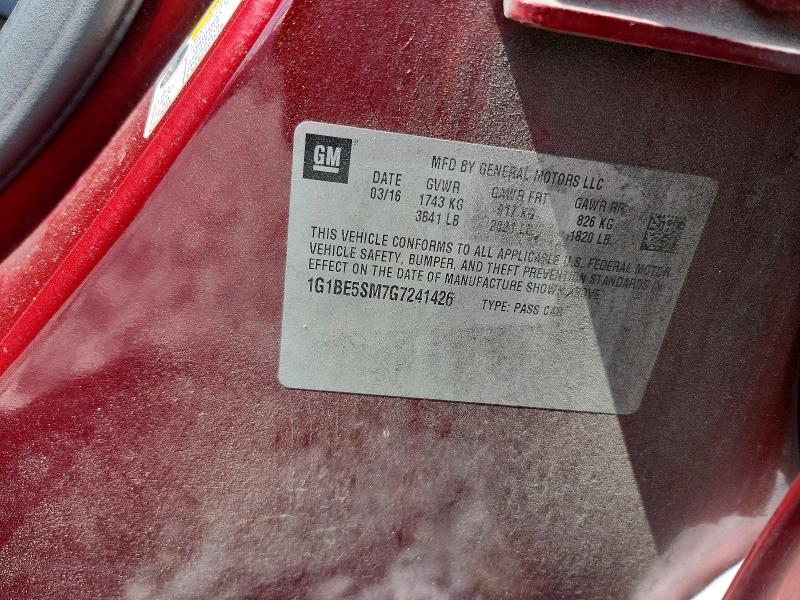 Продаж на аукціоні авто 2016 Chevrolet Cruze, vin: 1G1BE5SM7G7241426, номер лоту: 54470766