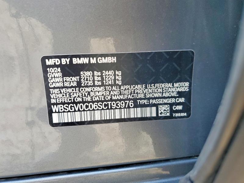 Aukcja sprzedaży 2025 Bmw M8, vin: WBSGV0C06SCT93976, numer aukcji: 50152686