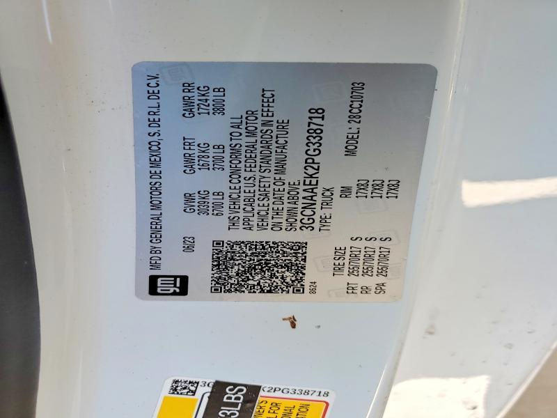 Продажа на аукционе авто 2023 Chevrolet Silverado, vin: 3GCNAAEK2PG338718, номер лота: 53635346