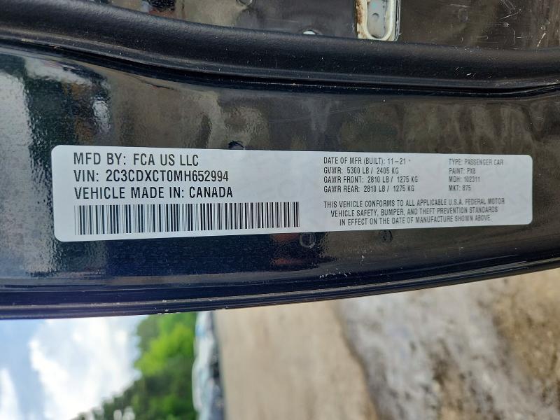 2021 Dodge Charger მანქანა იყიდება აუქციონზე, vin: 2C3CDXCT0MH652994, აუქციონის ნომერი: 55139386