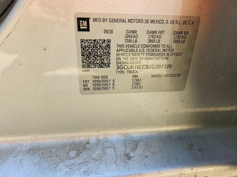 55307896 :رقم المزاد ، 3GCUKREC9JG397370 vin ، 2018 Chevrolet Silverado مزاد بيع