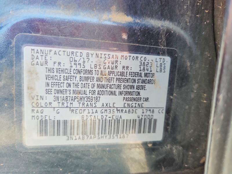 Aukcja sprzedaży 2017 Nissan Sentra, vin: 3N1AB7AP5HY359187, numer aukcji: 53466206