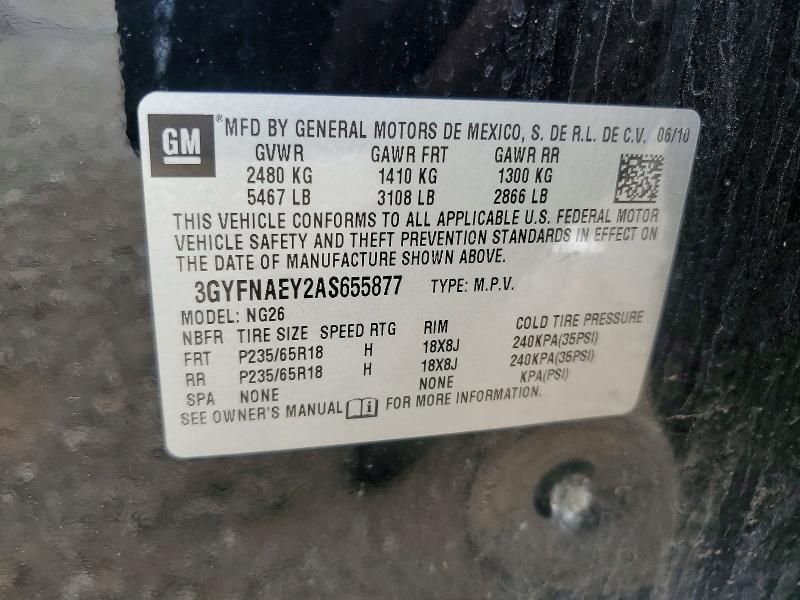 Aukcja sprzedaży 2010 Cadillac Srx, vin: 3GYFNAEY2AS655877, numer aukcji: 55052836