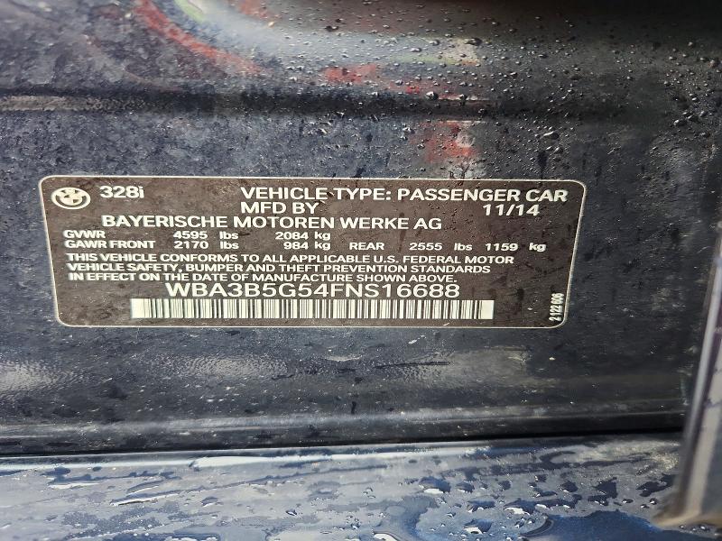 Auction sale of the 2015 Bmw 328, vin: WBA3B5G54FNS16688, lot number: 52062256