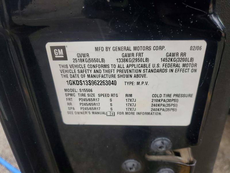 Продажа на аукционе авто 2006 Gmc Envoy, vin: 1GKDS13S962263040, номер лота: 52302566