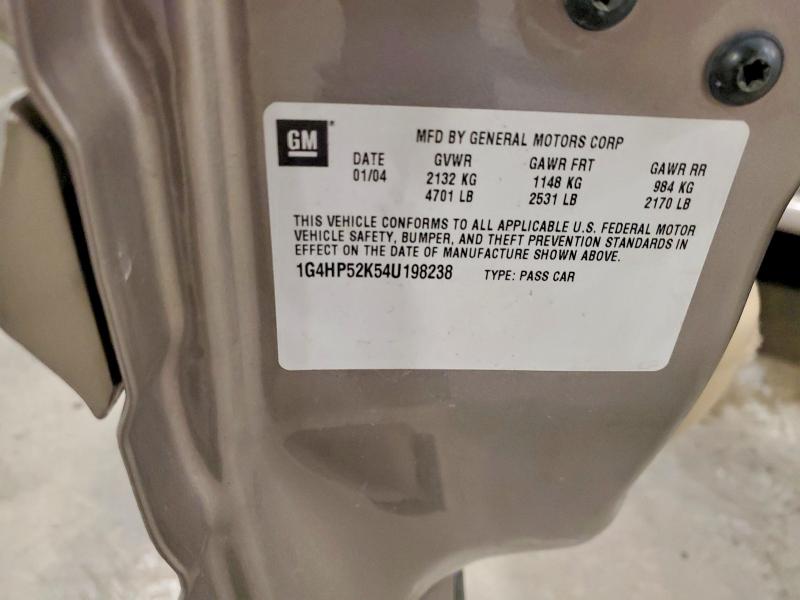 2004 Buick Lesabre მანქანა იყიდება აუქციონზე, vin: 1G4HP52K54U198238, აუქციონის ნომერი: 52156536