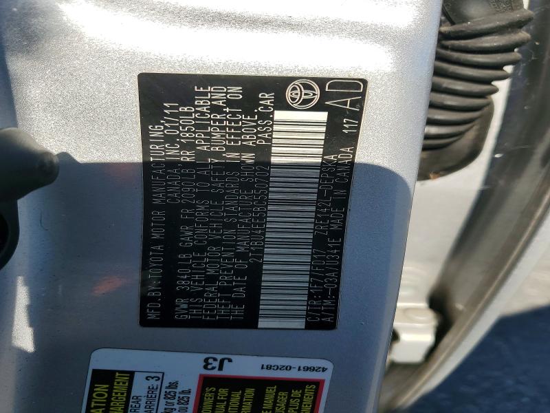 2011 Toyota Corolla მანქანა იყიდება აუქციონზე, vin: 2T1BU4EE5BC550702, აუქციონის ნომერი: 54109266