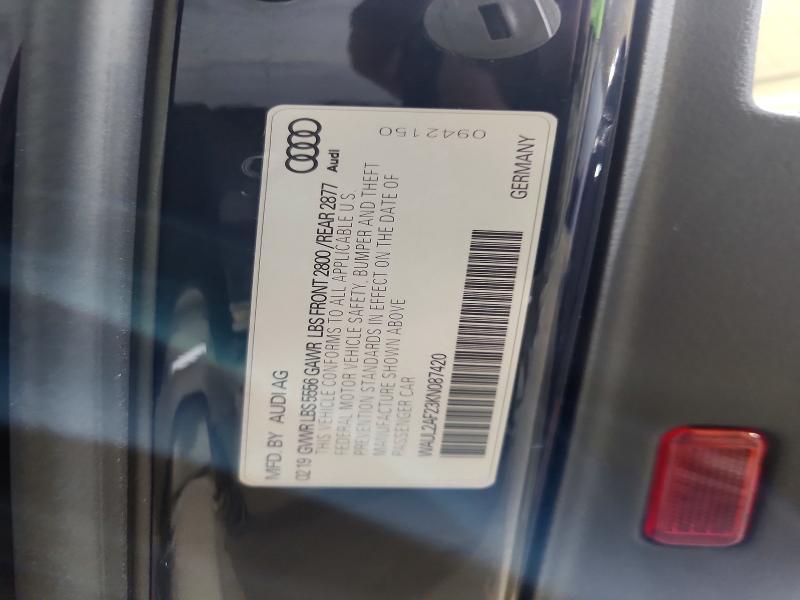 54421026 :رقم المزاد ، WAUL2AF23KN087420 vin ، 2019 Audi A6 مزاد بيع