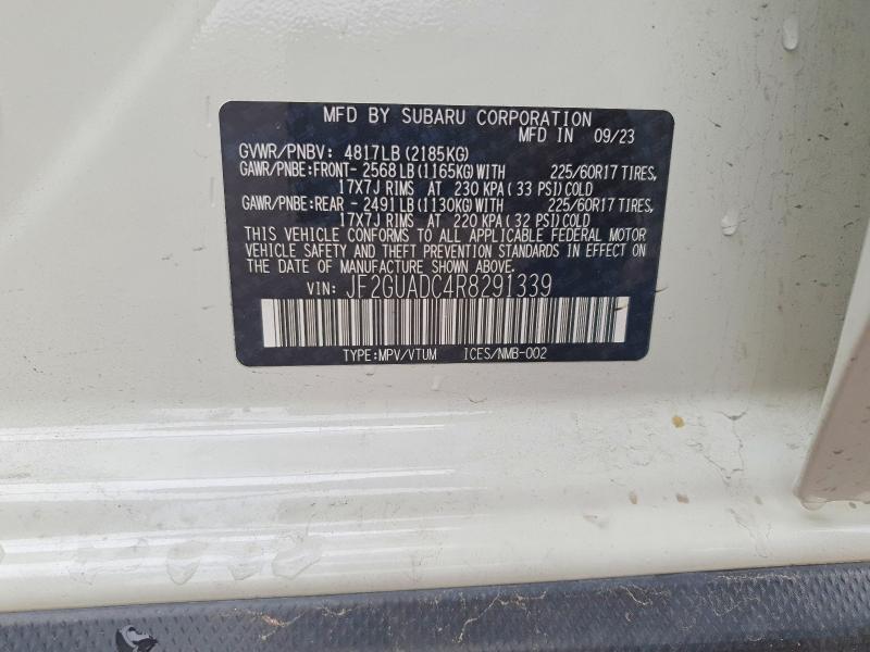 Aukcja sprzedaży 2024 Subaru Crosstrek, vin: JF2GUADC4R8291339, numer aukcji: 54295506