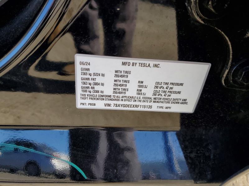 Продаж на аукціоні авто 2024 Tesla Model Y, vin: 7SAYGDEEXRF115135, номер лоту: 53756386