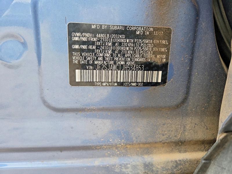 Aukcja sprzedaży 2018 Subaru Forester, vin: JF2SJAWC1JH534853, numer aukcji: 53357896