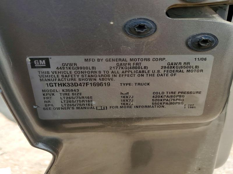 Aukcja sprzedaży 2007 Gmc New Sierra, vin: 1GTHK33D47F169619, numer aukcji: 55325256