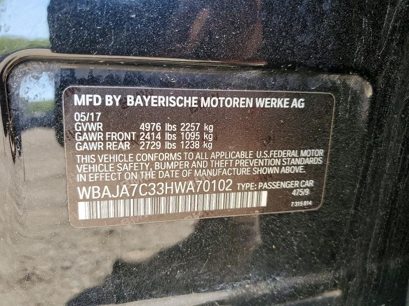 Продаж на аукціоні авто 2017 Bmw 530, vin: WBAJA7C33HWA70102, номер лоту: 52330416