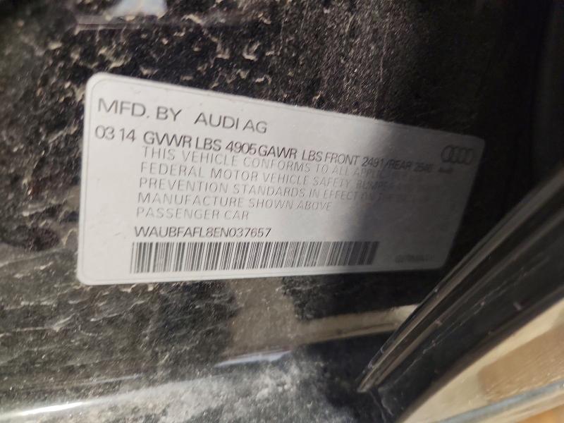 53775456 :رقم المزاد ، WAUBFAFL8EN037657 vin ، 2014 Audi A4 مزاد بيع