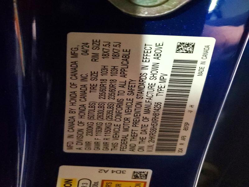 54078396 :رقم المزاد ، 2HKRS6H5XRH814256 vin ، 2024 Honda Cr-v مزاد بيع