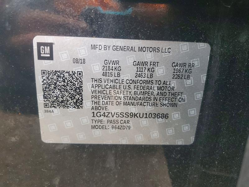 Aukcja sprzedaży 2019 Buick Lacrosse, vin: 1G4ZV5SS9KU103686, numer aukcji: 51551666