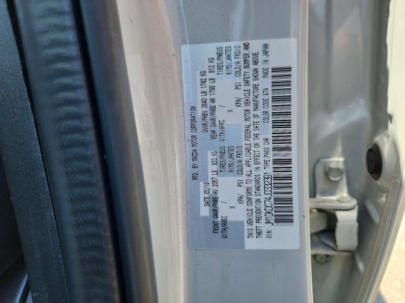 54125376 :رقم المزاد ، JM1DKDC74J0332391 vin ، 2018 Mazda Cx-3 مزاد بيع