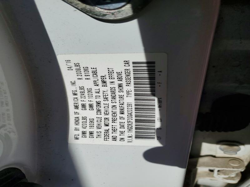 2016 Honda Accord მანქანა იყიდება აუქციონზე, vin: 1HGCR2F30GA202391, აუქციონის ნომერი: 52584596
