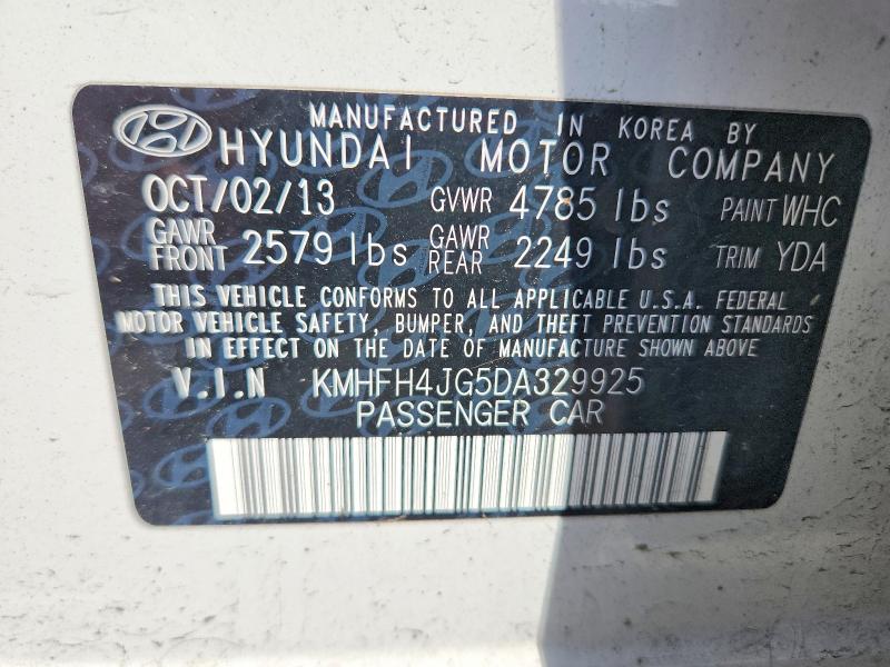 Продаж на аукціоні авто 2013 Hyundai Azera, vin: KMHFH4JG5DA329925, номер лоту: 54110316